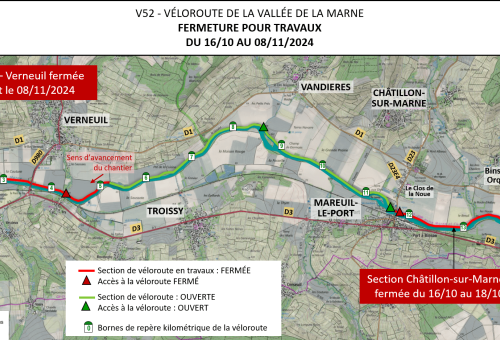 Fermeture de la véloroute 52 de la Vallée de la Marne